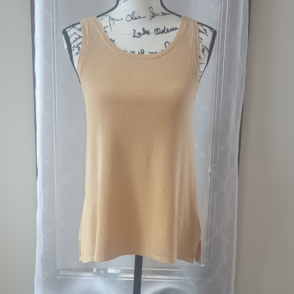 American Eagle Outfitters Muted Yellow Ribbed Tank Top